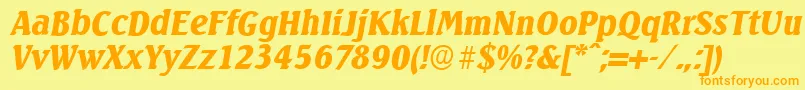 SeagullserialBlackItalic Font – Orange Fonts on Yellow Background