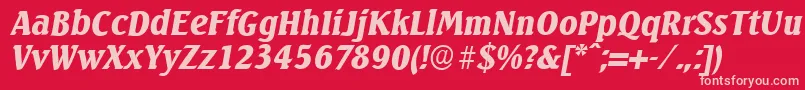 Fonte SeagullserialBlackItalic – fontes rosa em um fundo vermelho