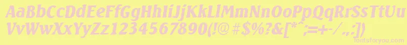 SeagullserialBlackItalic Font – Pink Fonts on Yellow Background