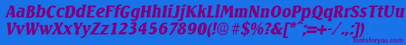 SeagullserialBlackItalic Font – Purple Fonts on Blue Background