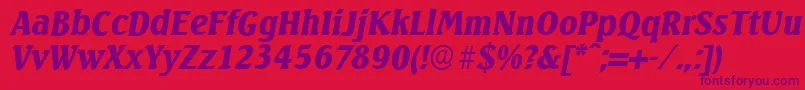 フォントSeagullserialBlackItalic – 赤い背景に紫のフォント