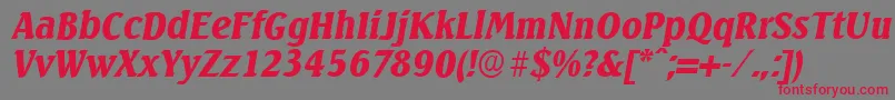 フォントSeagullserialBlackItalic – 赤い文字の灰色の背景