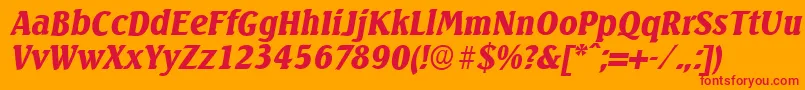 SeagullserialBlackItalic Font – Red Fonts on Orange Background