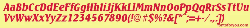 SeagullserialBlackItalic Font – Red Fonts on Yellow Background