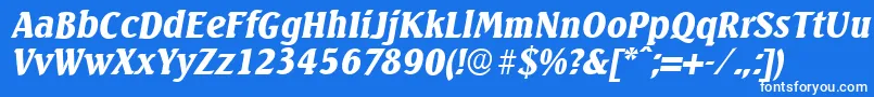 Czcionka SeagullserialBlackItalic – białe czcionki na niebieskim tle