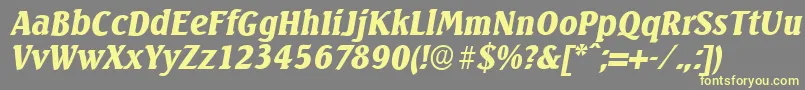 Czcionka SeagullserialBlackItalic – żółte czcionki na szarym tle