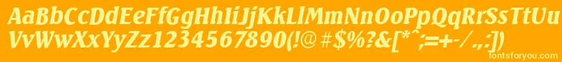 SeagullserialBlackItalic Font – Yellow Fonts on Orange Background
