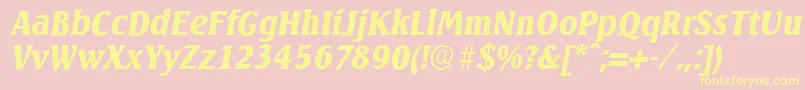 SeagullserialBlackItalic Font – Yellow Fonts on Pink Background