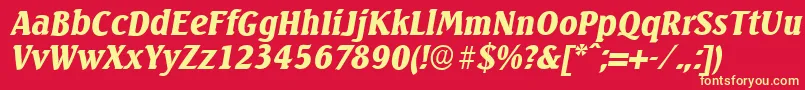 フォントSeagullserialBlackItalic – 黄色の文字、赤い背景