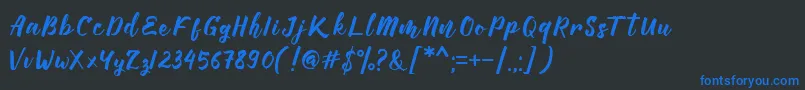 Manttes Font – Blue Fonts on Black Background