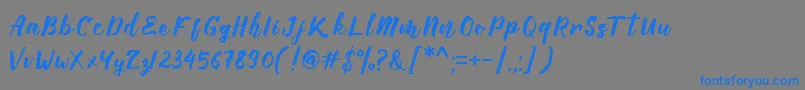 Manttes Font – Blue Fonts on Gray Background