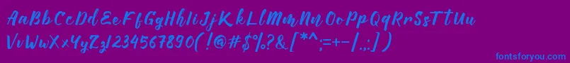 Manttes Font – Blue Fonts on Purple Background