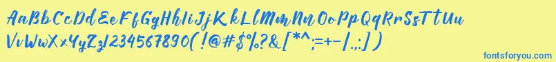Manttes Font – Blue Fonts on Yellow Background