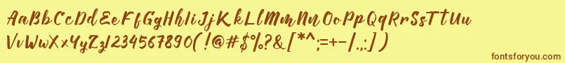 Manttes Font – Brown Fonts on Yellow Background