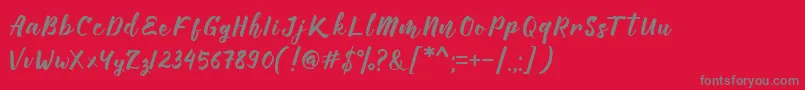 Manttes Font – Gray Fonts on Red Background