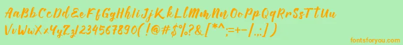 Manttes Font – Orange Fonts on Green Background