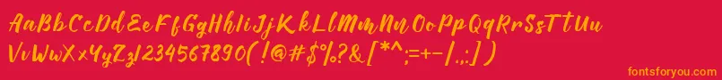 Manttes Font – Orange Fonts on Red Background