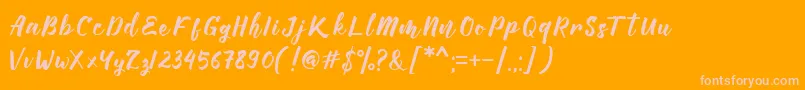 Manttes Font – Pink Fonts on Orange Background