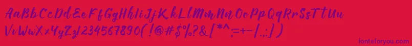 Manttes Font – Purple Fonts on Red Background