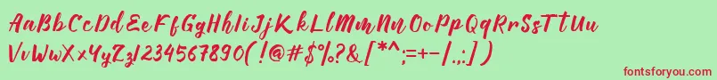Manttes Font – Red Fonts on Green Background