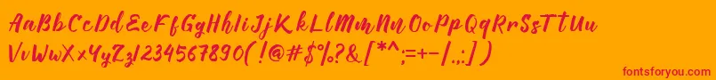 Manttes Font – Red Fonts on Orange Background