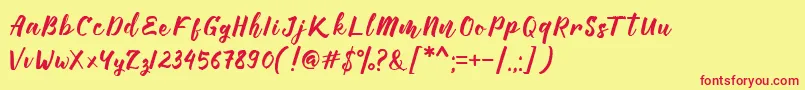 Manttes Font – Red Fonts on Yellow Background