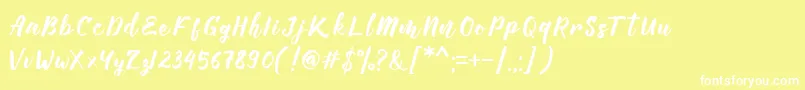 Manttes Font – White Fonts on Yellow Background