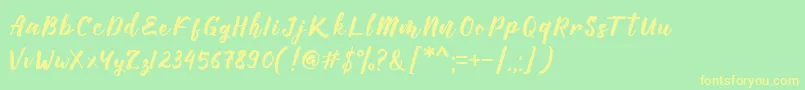 Manttes Font – Yellow Fonts on Green Background