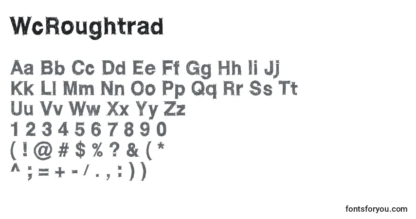 A fonte WcRoughtrad (77337) – alfabeto, números, caracteres especiais