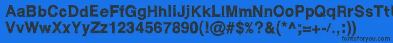 WcRoughtrad Font – Black Fonts on Blue Background