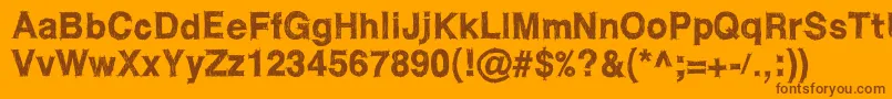 WcRoughtrad Font – Brown Fonts on Orange Background