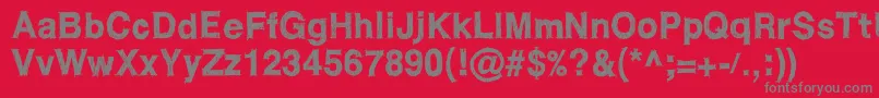 フォントWcRoughtrad – 赤い背景に灰色の文字