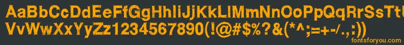 WcRoughtrad Font – Orange Fonts on Black Background