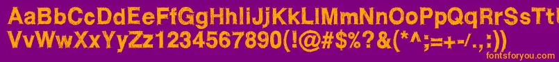 WcRoughtrad Font – Orange Fonts on Purple Background