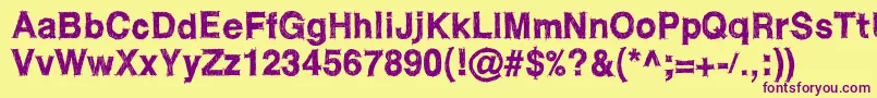 WcRoughtrad Font – Purple Fonts on Yellow Background