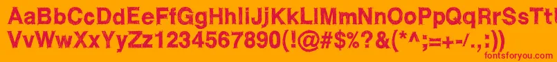 WcRoughtrad Font – Red Fonts on Orange Background