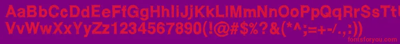WcRoughtrad Font – Red Fonts on Purple Background