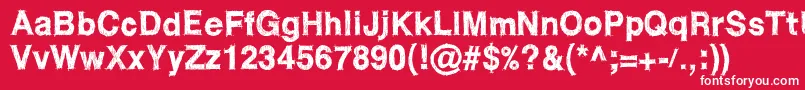 フォントWcRoughtrad – 赤い背景に白い文字