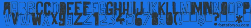 フォントMaybeMaybeNot – 黒い文字の青い背景