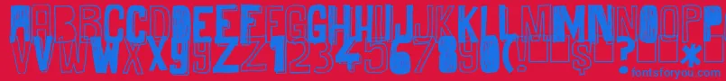 MaybeMaybeNot Font – Blue Fonts on Red Background