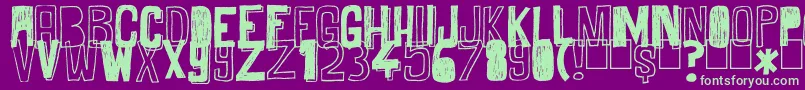MaybeMaybeNot Font – Green Fonts on Purple Background