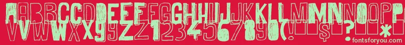 MaybeMaybeNot Font – Green Fonts on Red Background