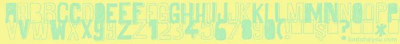 MaybeMaybeNot Font – Green Fonts on Yellow Background