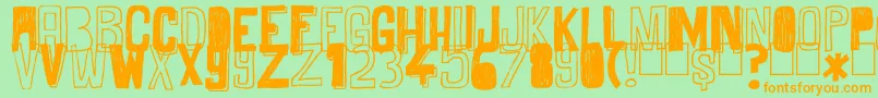 MaybeMaybeNot Font – Orange Fonts on Green Background