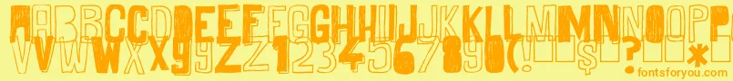 MaybeMaybeNot Font – Orange Fonts on Yellow Background