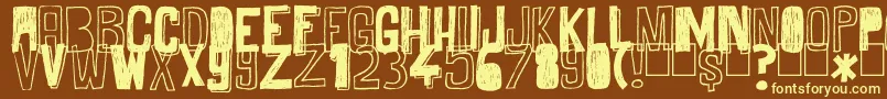 MaybeMaybeNot Font – Yellow Fonts on Brown Background