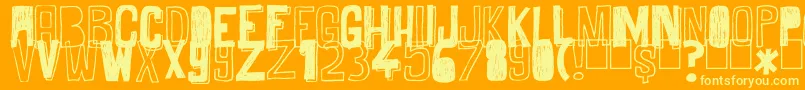 MaybeMaybeNot Font – Yellow Fonts on Orange Background