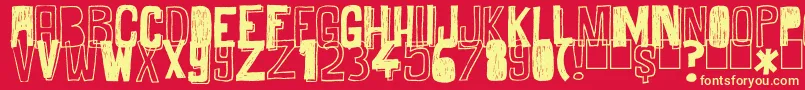 MaybeMaybeNot Font – Yellow Fonts on Red Background