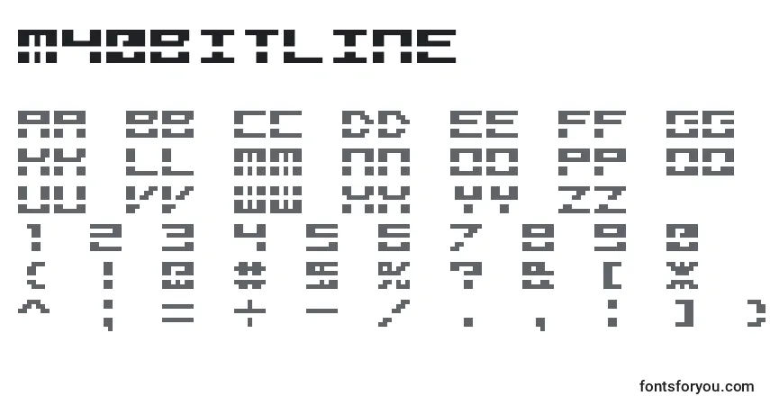 M40Bitline-fontti – aakkoset, numerot, erikoismerkit
