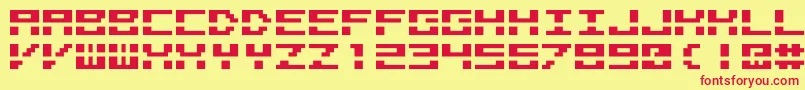 M40Bitline Font – Red Fonts on Yellow Background